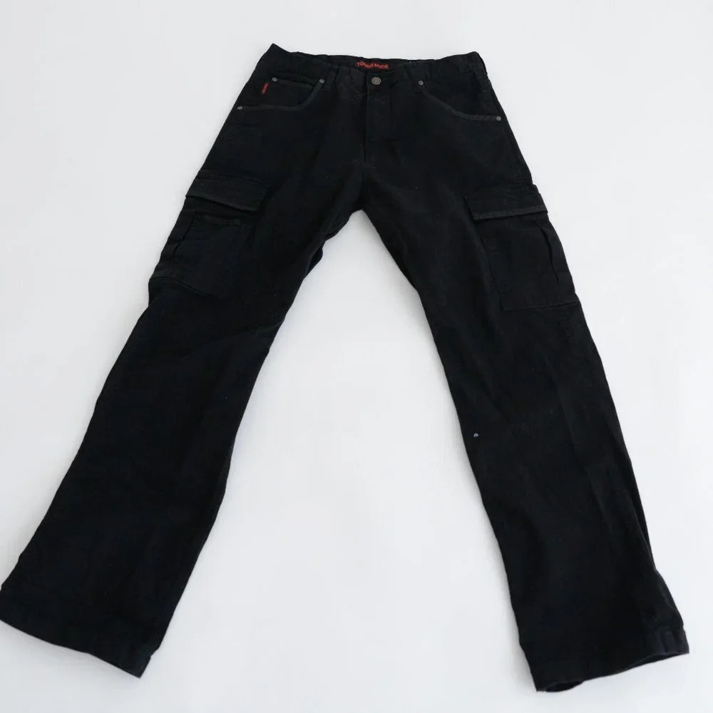 Tough Duck Black Thick Cotton Cargo Pants Size  34x32